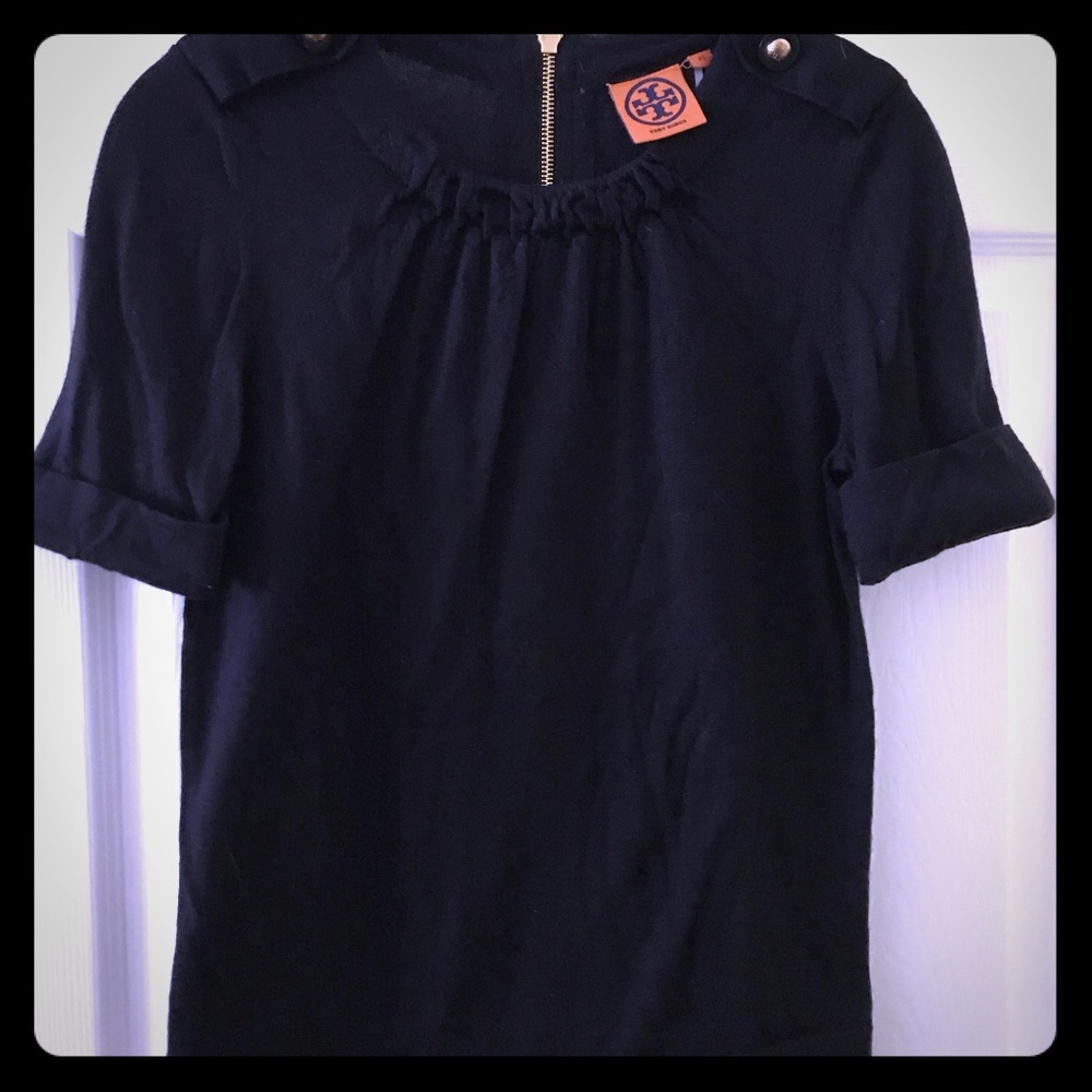 Tory Burch Wool Navy Emma Sweater w/box and tags